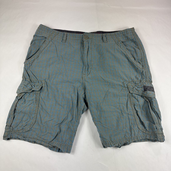 UNIONBAY Other - Unionbay Cargo Shorts‎ Mens 38x10 Blue Tan Plaid Utility Outdoors Hiking Camping